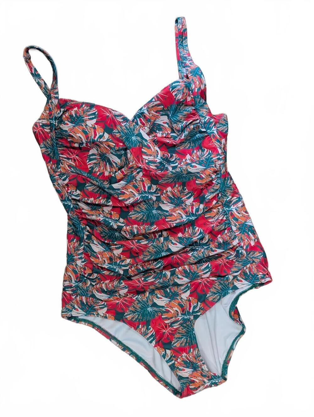 Itzel Tropical Print One-Piece Swimsuit-Size 14B